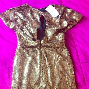 Beautiful Sequin mini Dress- Gold Color. New